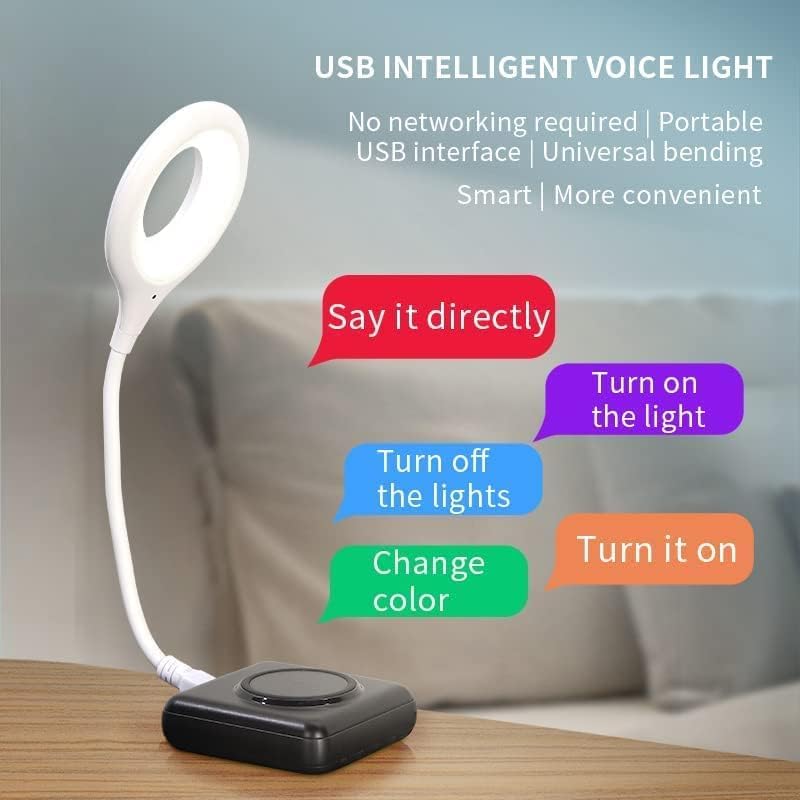 VOICE CONTROLLED USB LED NIGHT LIGHT – FLEXIBLE, DIMMABLE, COLOR CHANGING LAMP