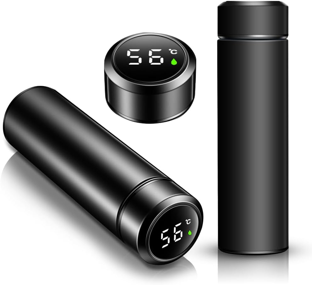 500ML SMART STAINLESS STEEL THERMOS FLASK WITH LED TEMPERATURE DISPLAY & TEA INFUSER