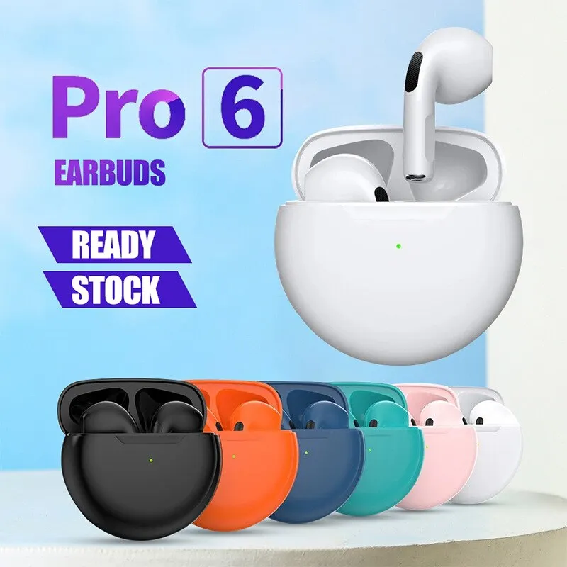 ORIGINAL AIR PRO 6 TWS WIRELESS HEADPHONES BLUETOOTH EARPHONES IN EAR EARBUDS EARPOD SPORTS GAMER PODS HEADSET