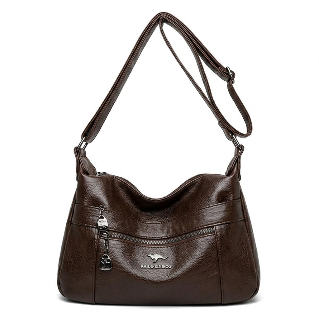 COFFEE PREMIUM PU LEATHER SHOULDER & CROSSBODY BAG