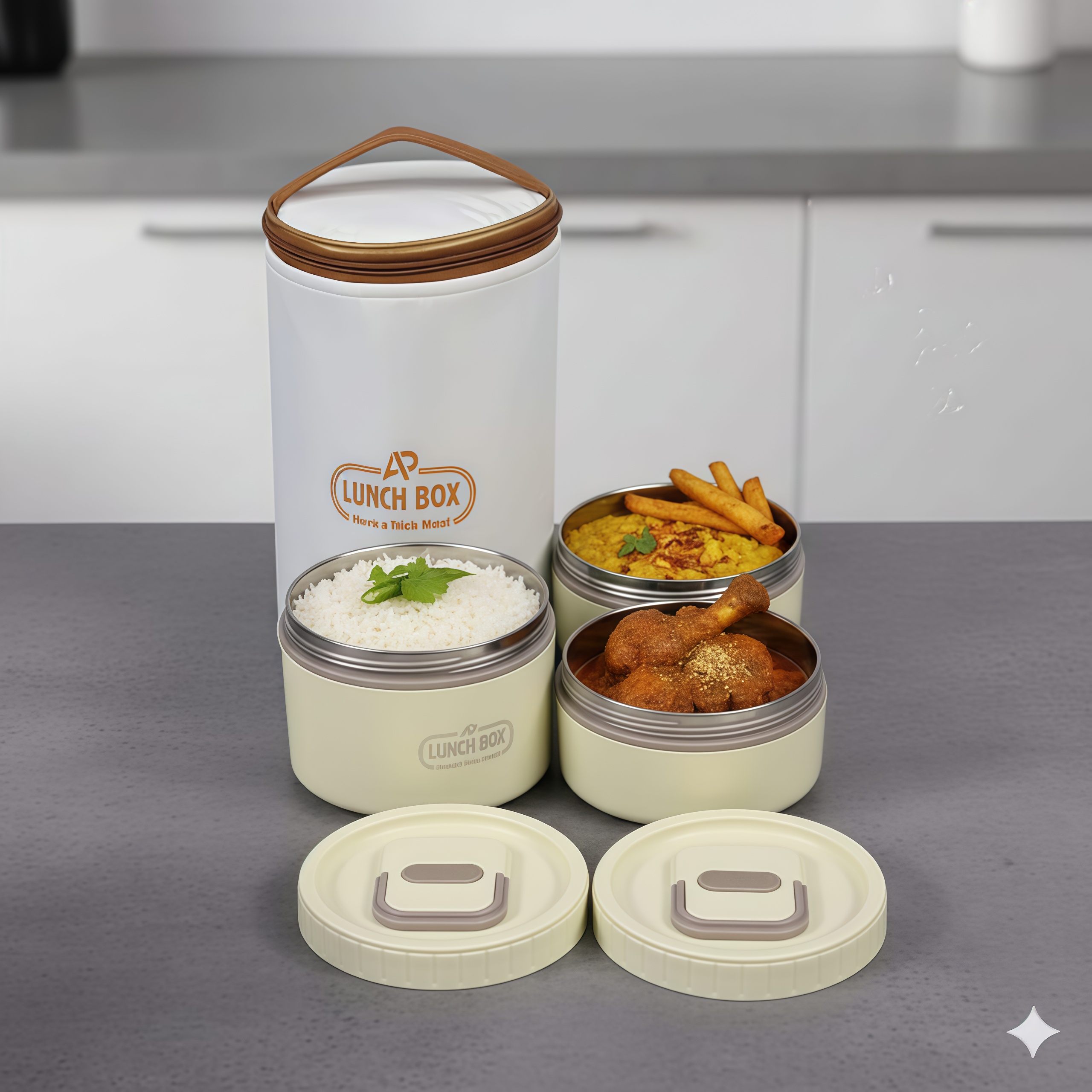 3 BOWLS HOTPOT LUNCH BOX WITH THERMAL BAG